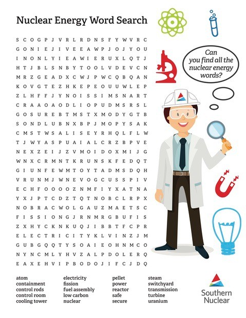 Nuclear Energy Word Search