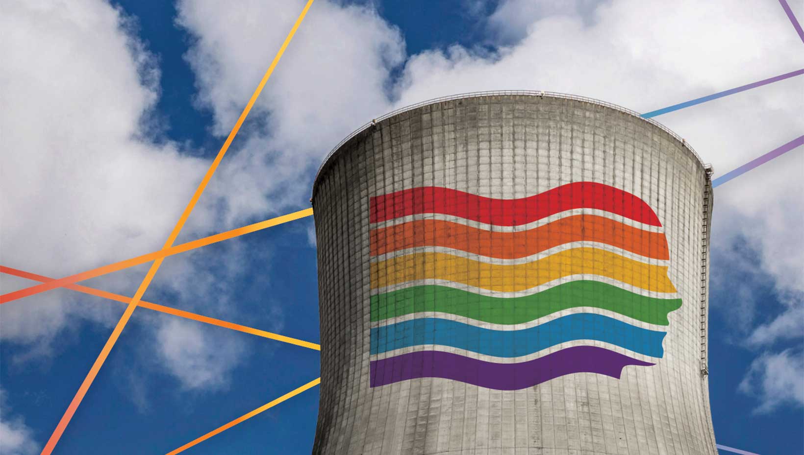 Vogtle Cooling tower with Pride Flag