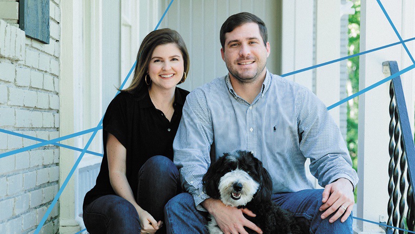 Benjamin Rothschadl with his wife and dog.