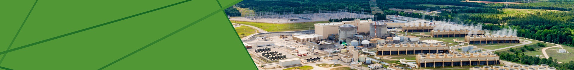 Aerial view of Plant Farley’s full site layout in Alabama, including cooling towers, reactors, and surrounding green landscape.