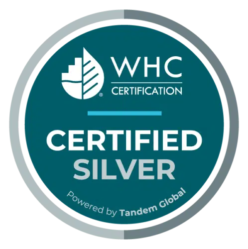 Wildlife Habitat Council Certification badge reading “Certified Silver, Powered by Tandem Global,” recognizing conservation achievement.